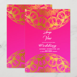 Elegant Mehndi Wedding Uitnodiging