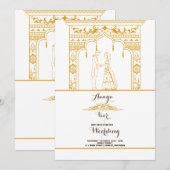 Elegant Mehndi Wedding Uitnodiging (Voorkant / Achterkant)