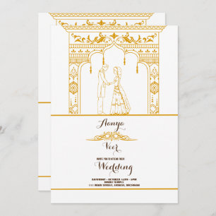 Elegant Mehndi Wedding Uitnodiging