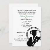 Elegant Meisje Afstuderen Silhouette Afstuderen Kaart (Voorkant / Achterkant)