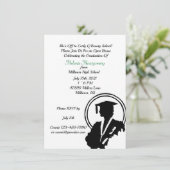 Elegant Meisje Afstuderen Silhouette Afstuderen Kaart (Staand voorkant)