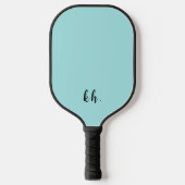 Elegant Meisje Blauw Monogram Initialen Pickleball Paddle (Voorkant)