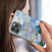 Elegant Meisje Bloemen Blauw Aangepast Gepersonali Case-Mate iPhone Case