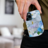 Elegant Meisje Bloemen Blauw Aangepast Gepersonali Case-Mate iPhone Case