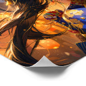 Elegant Meisje Bloemen Hoofdtooi Poster (Hoek)