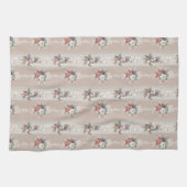 Elegant Meisje  Bloemen Theedoek (Horizontaal)