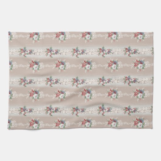 Elegant Meisje  Bloemen Theedoek (Horizontaal)