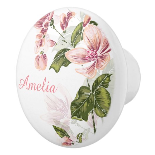 Elegant meisje bloemig keramische knop (Rechts)