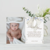 Elegant Meisje Coquette Boog Foto Dank u Kaart (Staand voorkant)