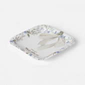 Elegant Meisje Coquette Bow Baby shower Papieren Bordje (Gebogen)