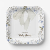 Elegant Meisje Coquette Bow Baby shower Papieren Bordje (Voorkant)