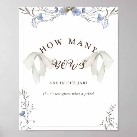 Elegant Meisje Coquette Bow Baby shower Spel Poster (Voorkant)