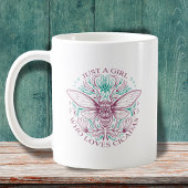 Elegant meisje dat houdt van Cicadas Line Art Quot Koffiemok
