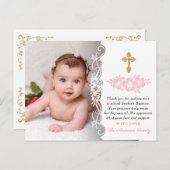 Elegant meisje doop dank u briefkaart (Voorkant / Achterkant)