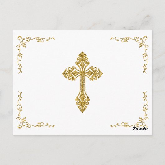 Elegant meisje doop dank u briefkaart (Achterkant)