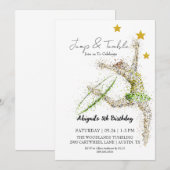 Elegant Meisje Gymnastische Verjaardag uitnodiging (Voorkant / Achterkant)