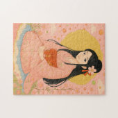 Elegant meisje in Japanse kimono Legpuzzel (Horizontaal)