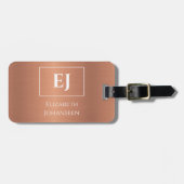 Elegant Meisje Koper Folie Metaal Monogrammed Bagagelabel (Voorkant horizontaal)