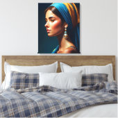 Elegant meisje portret klassieke stijl | canvas afdruk (Insitu (Slaapkamer))