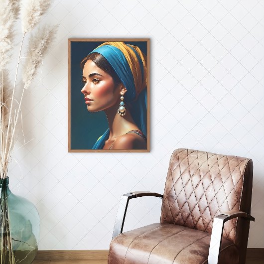 Elegant meisje portret klassieke stijl | canvas afdruk
