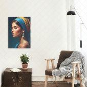 Elegant meisje portret klassieke stijl | canvas afdruk