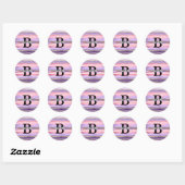 Elegant Meisje Roze Glitter Monogram Ronde Sticker (Vel)