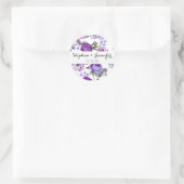 Elegant Meisje Violet Lila Paarse Bloemen Ronde Sticker (Tas)
