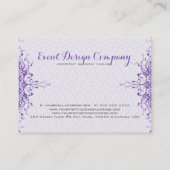 Elegant Meisje Wit & Paarse Bloemen Kant Visitekaartje (Achterkant)