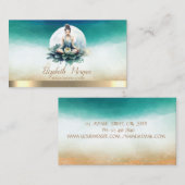 Elegant Meisje Yoga Instructeur Blue Lotus Visitekaartje (Voorkant / Achterkant)