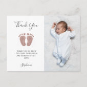 Elegant Meisje's Baby shower Foto Dank u Briefkaart (Voorkant)