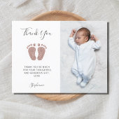 Elegant Meisje's Baby shower Foto Dank u Briefkaart