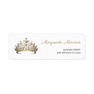 Elegant Meisjes Gouden Kroon Tiara Koninklijk Adre Etiket