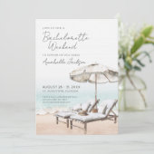Elegant Meisjes Weekend Strand Bruidsfeest Kaart (Staand voorkant)