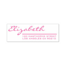 Elegant Meisjesachtig Roze Script Retouradres