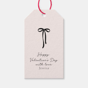 Elegant melkroze Valentijnsdag Cadeaulabel