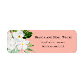 Elegant Melon Floral Return Address Labels (Voorkant)