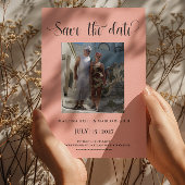 Elegant Melon Photo Save the date Invitation Kaart