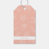 Elegant Melon Pink Boho verlaat patroon Cadeaulabel (Voorkant)