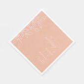 Elegant Melon Pink Minimalist Leaves Wedding Servet (Hoek)