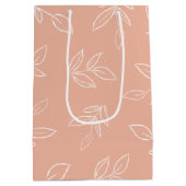 Elegant Melon Roze Minimale lederen Patroon Medium Cadeauzakje (Achterkant)