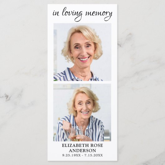 Elegant Memorial 2 Foto Funeral Prayer Bladwijzer (Voorkant)