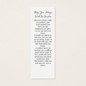 Elegant Memorial 3 Foto Funeral Poem Bladwijzer Mini Visitekaartjes (Achterkant)