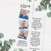 Elegant Memorial 3 Foto Funeral Prayer Bladwijzer Mini Visitekaartjes