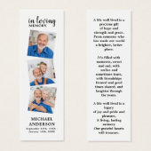 Elegant Memorial 3 Foto Funeral Prayer Bladwijzer Mini Visitekaartjes (Voorkant /achterkant)
