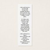 Elegant Memorial 3 Foto Funeral Prayer Bladwijzer Mini Visitekaartjes (Achterkant)