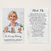 Elegant Memorial 4 foto begrafenisgebed Kaarten Visitekaartje (Voorkant /achterkant)