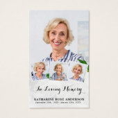 Elegant Memorial 4 foto begrafenisgebed Kaarten Visitekaartje (Voorkant)