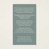 Elegant Memorial begrafenis foto Sage Prayer Kaart (Achterkant)