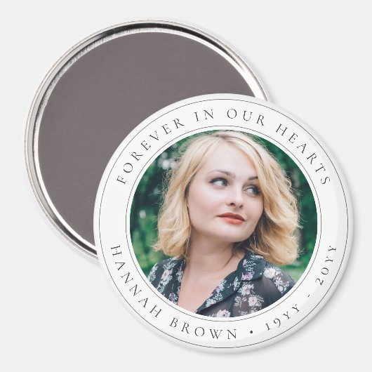 Elegant Memorial Chic Funeral Favor Photo Tribut Magneet (Voorkant / Achterkant)