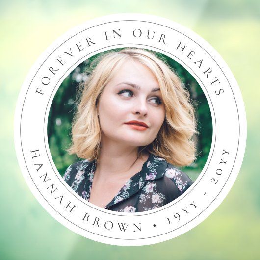 Elegant Memorial Chic Funeral Favor Photo Tribut Raamsticker (Vel 3)